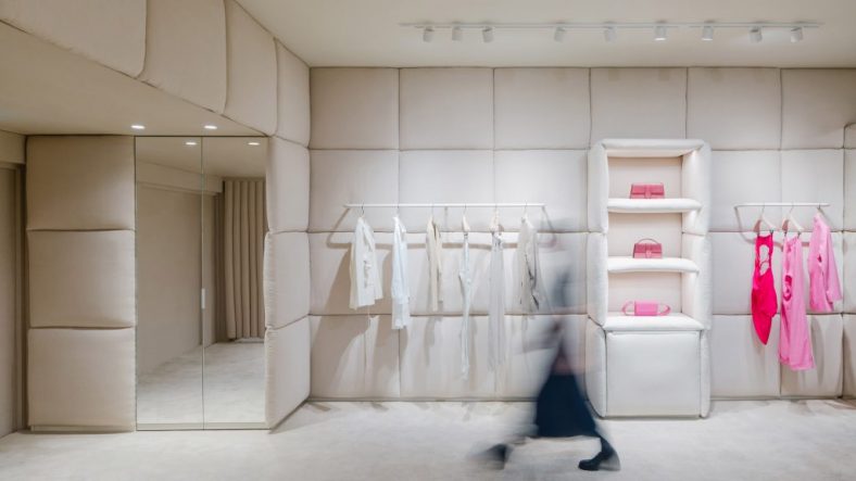 AMO cocoons Jacquemus store in pillows to create “bedroom-like” interior