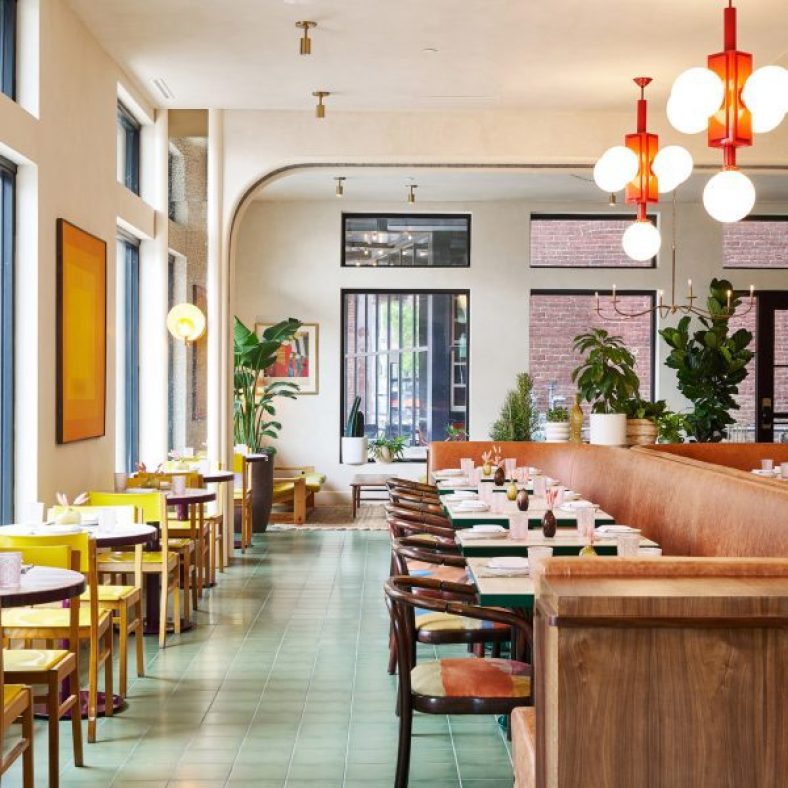 Hotel Genevieve in Louisville features colour-coordinated guest rooms