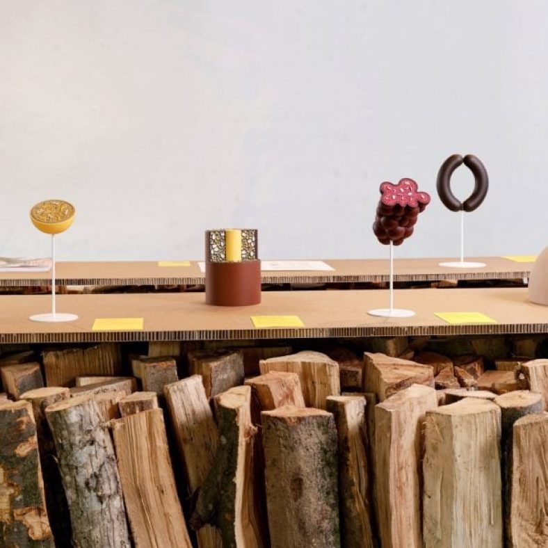 Medprostor stacks firewood for Ljubljana design biennial exhibition