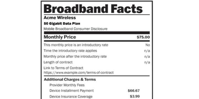 Internet Providers Must Now Provide This ‘Nutrition Facts’ Label